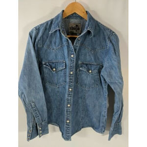 Levi's SilverTab Vintage Blue 90s Style Denim Jean Shirt Jacket Hong Kong M